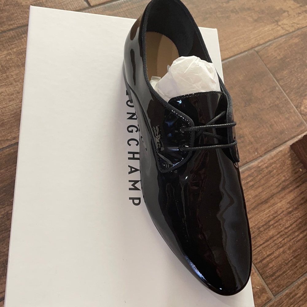 Brand new longchamp patent later shoes